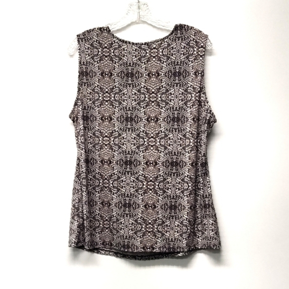 Ellen Tracy draped neckline tank top animal print Size: XL - - Picture 2 of 6